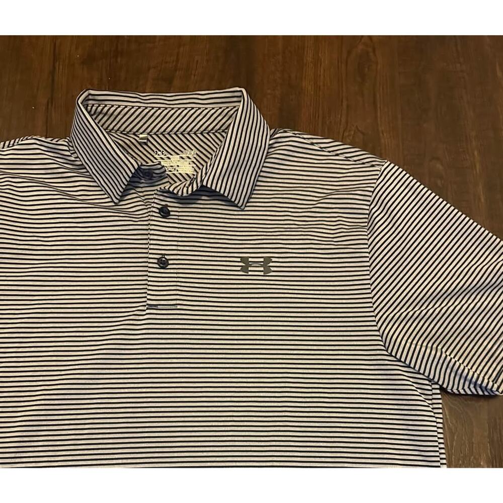 Under Armour Dry Fit Striped Golf Polo Size Large